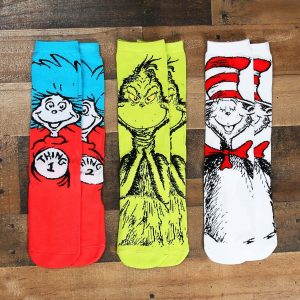 Adult Dr. Seuss Character 3 Pair Crew Sock Set