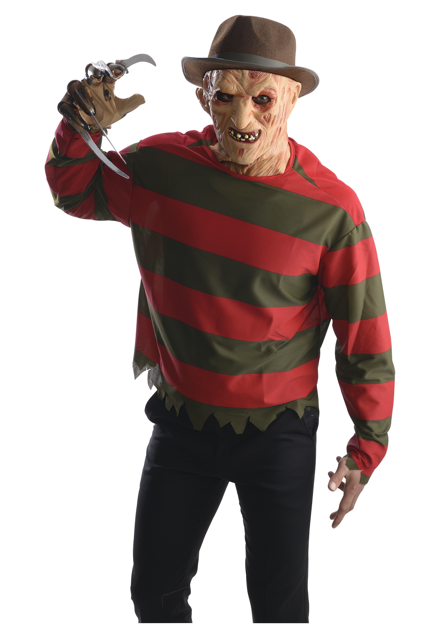 Adult Freddy Krueger Costume Shirt w/ Mask