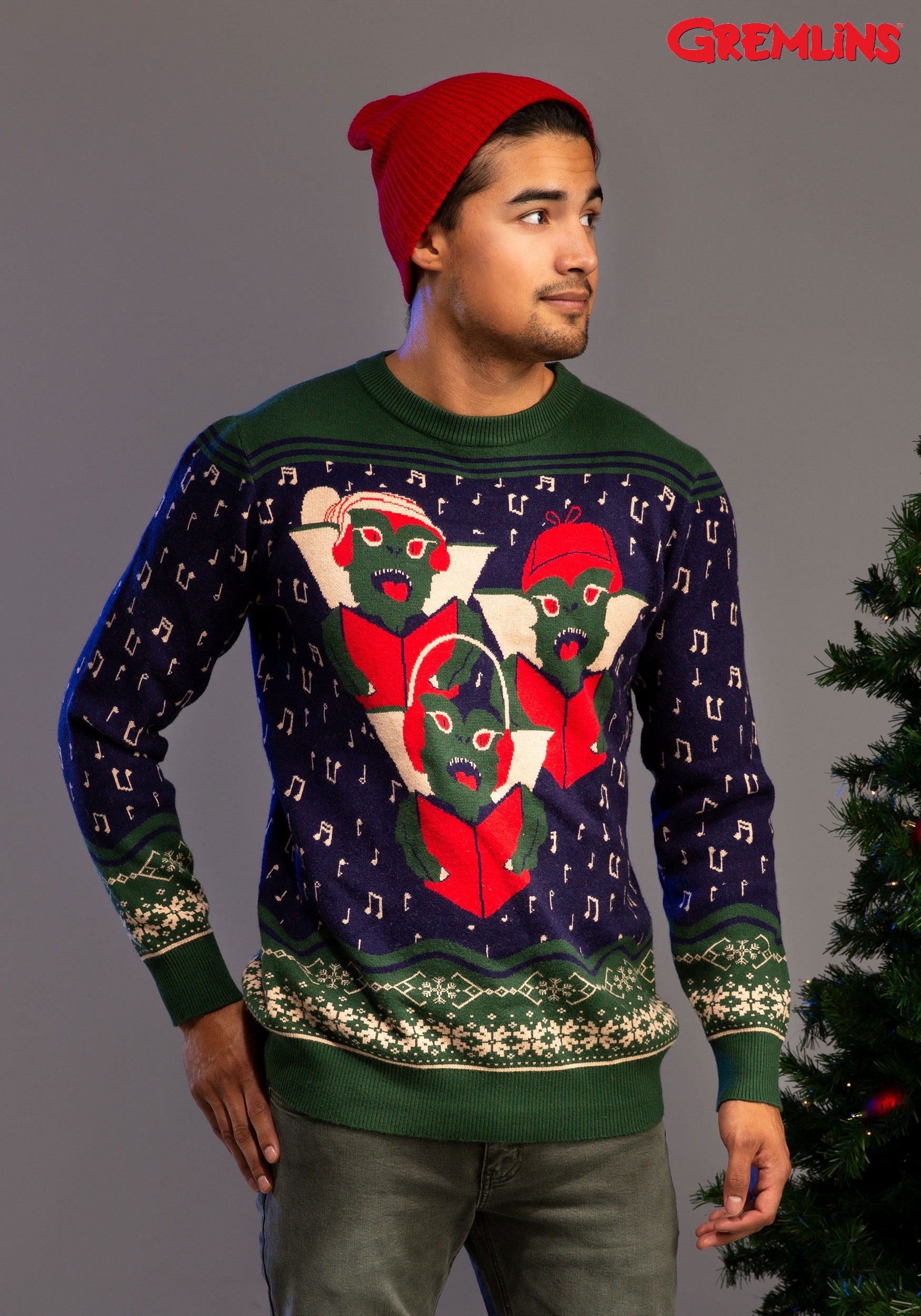 Adult Gremlins Caroling Trio Ugly Christmas Sweater
