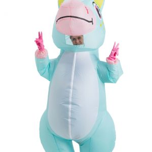 Adult Inflatable Blue Unicorn Costume