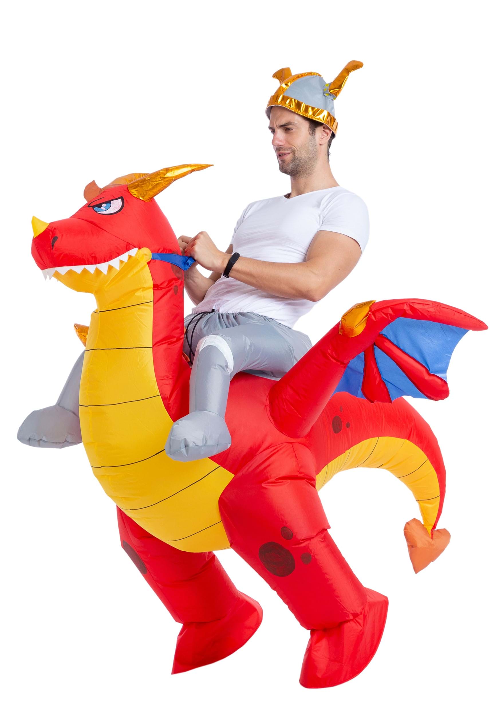 Adult Inflatable Riding-A-Fire Dragon Costume