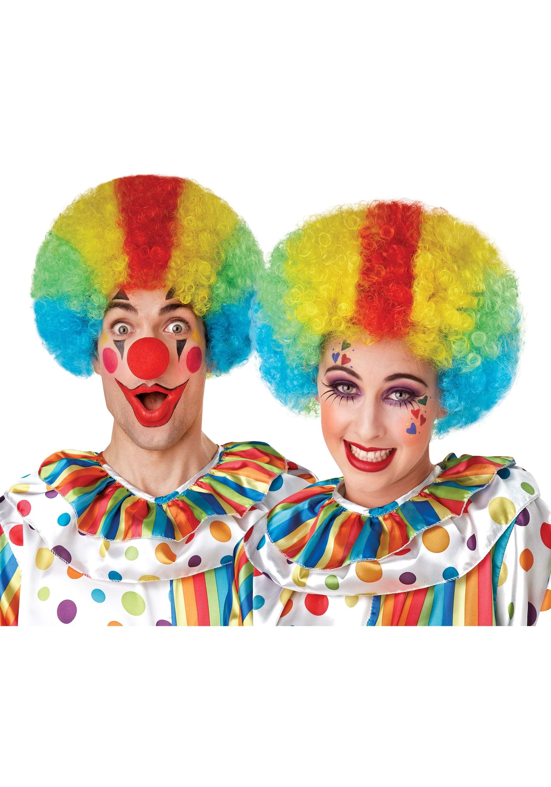 Adult Multicolor Clown Wig