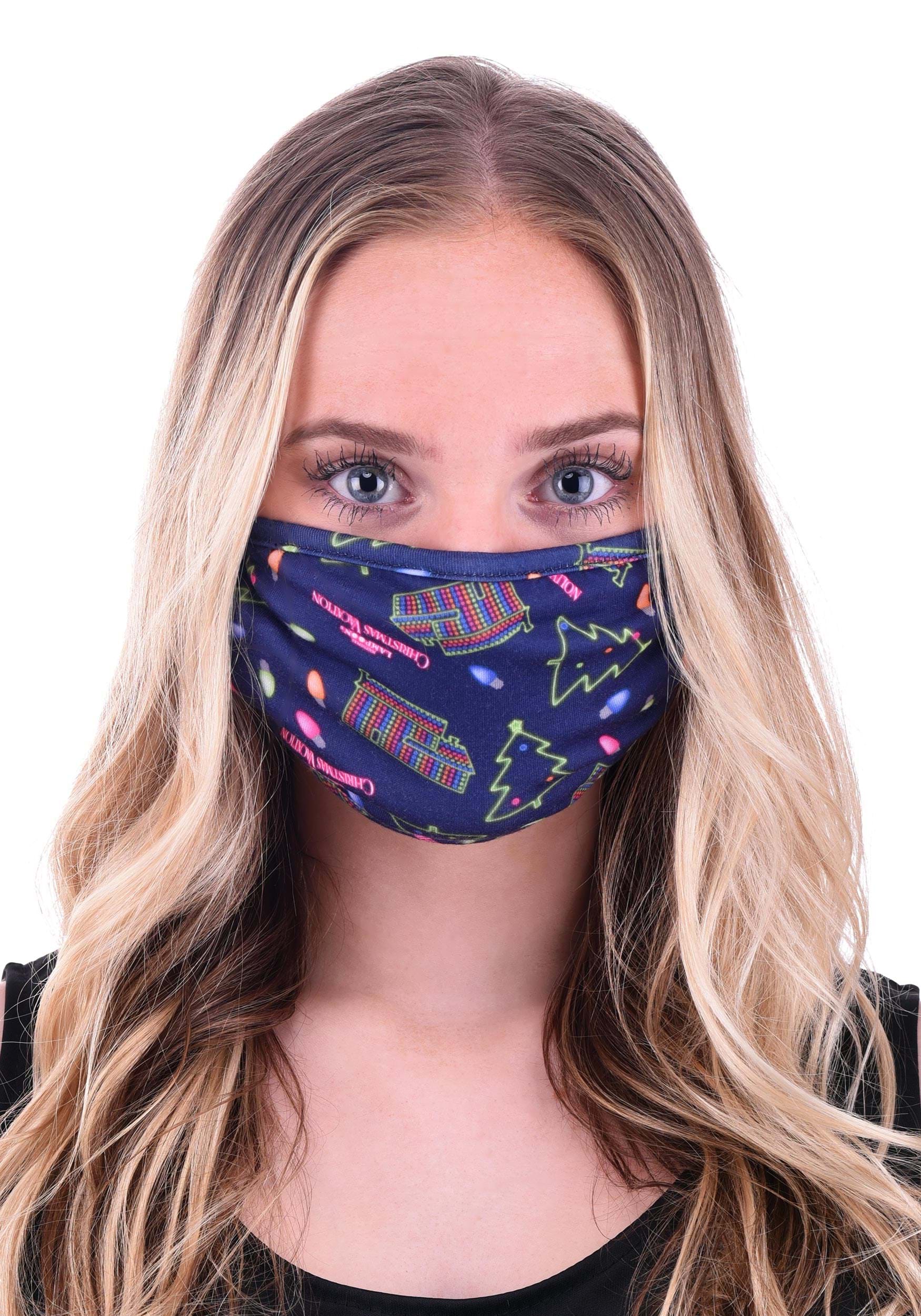Adult Neon Allover Print Christmas Vacation Face Mask