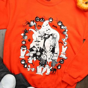 Adult Nightmare Before Christmas Orange Sweatshirt