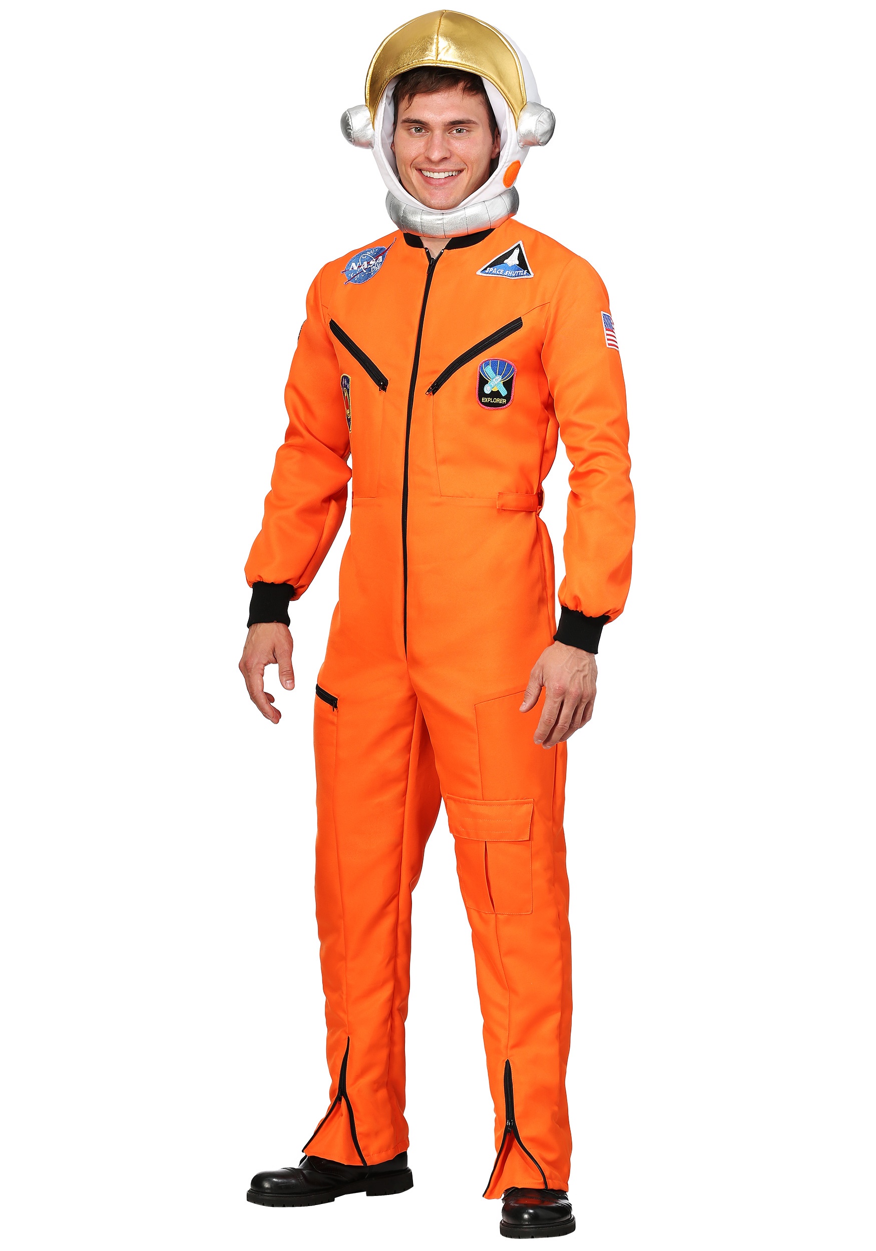 Adult Orange Astronaut Jumpsuit Costume