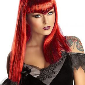 Adult Red Glitter Vampire Wig