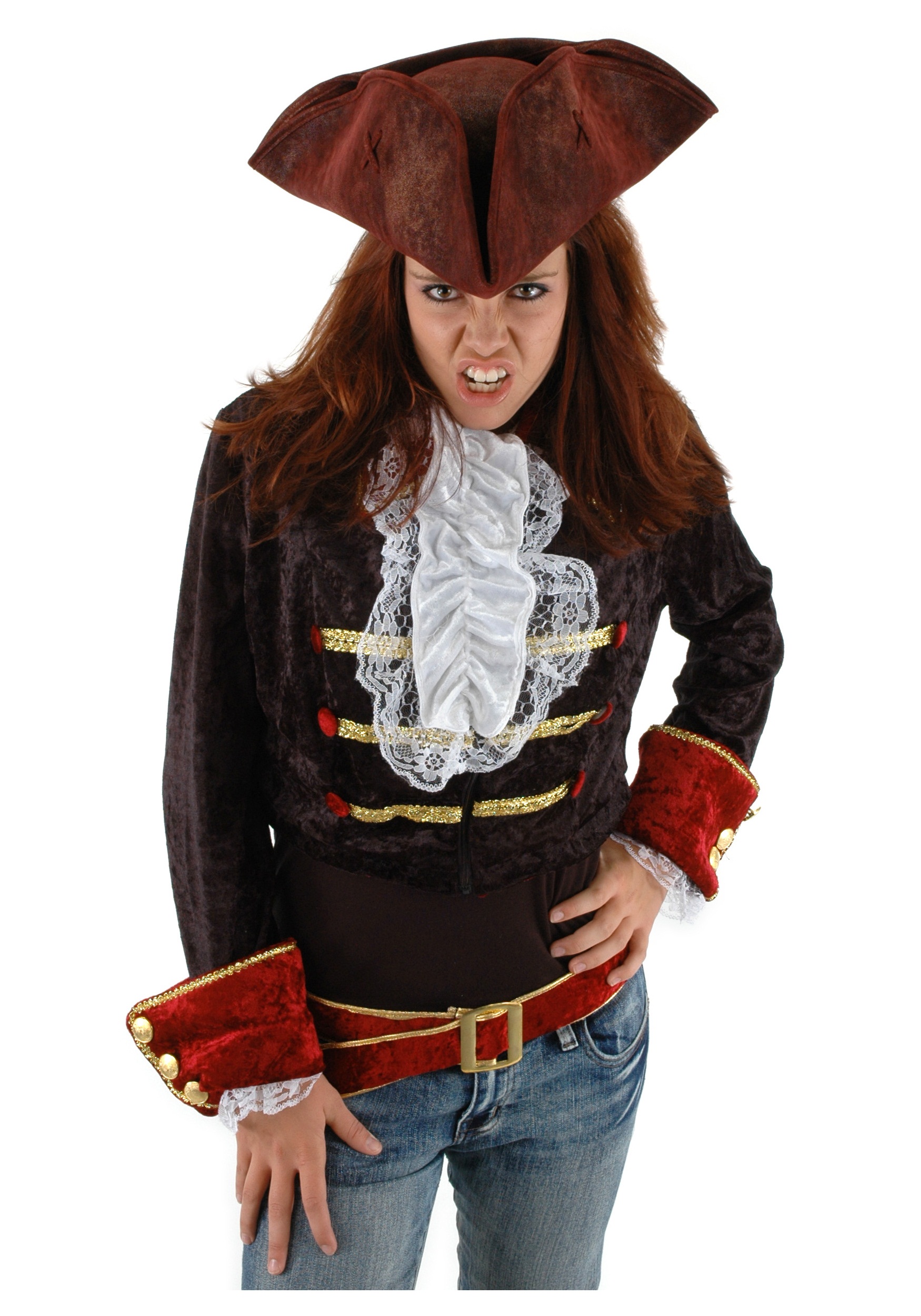 Adult Scallywag Blood Red Costume Hat