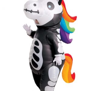 Adult Skeleton Unicorn Inflatable Costume