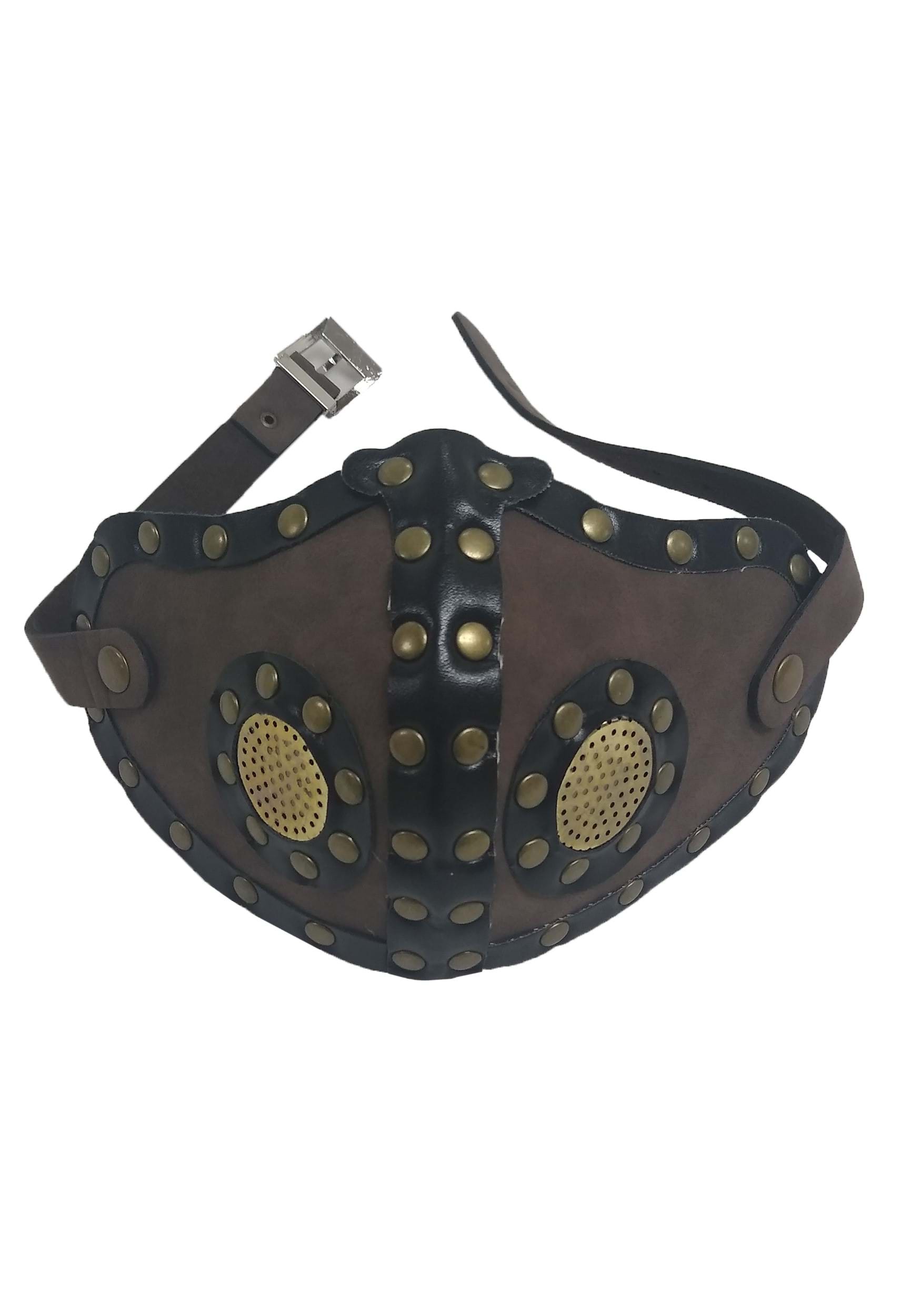 Adult Vented Faux Leather Steampunk Mask with Studs