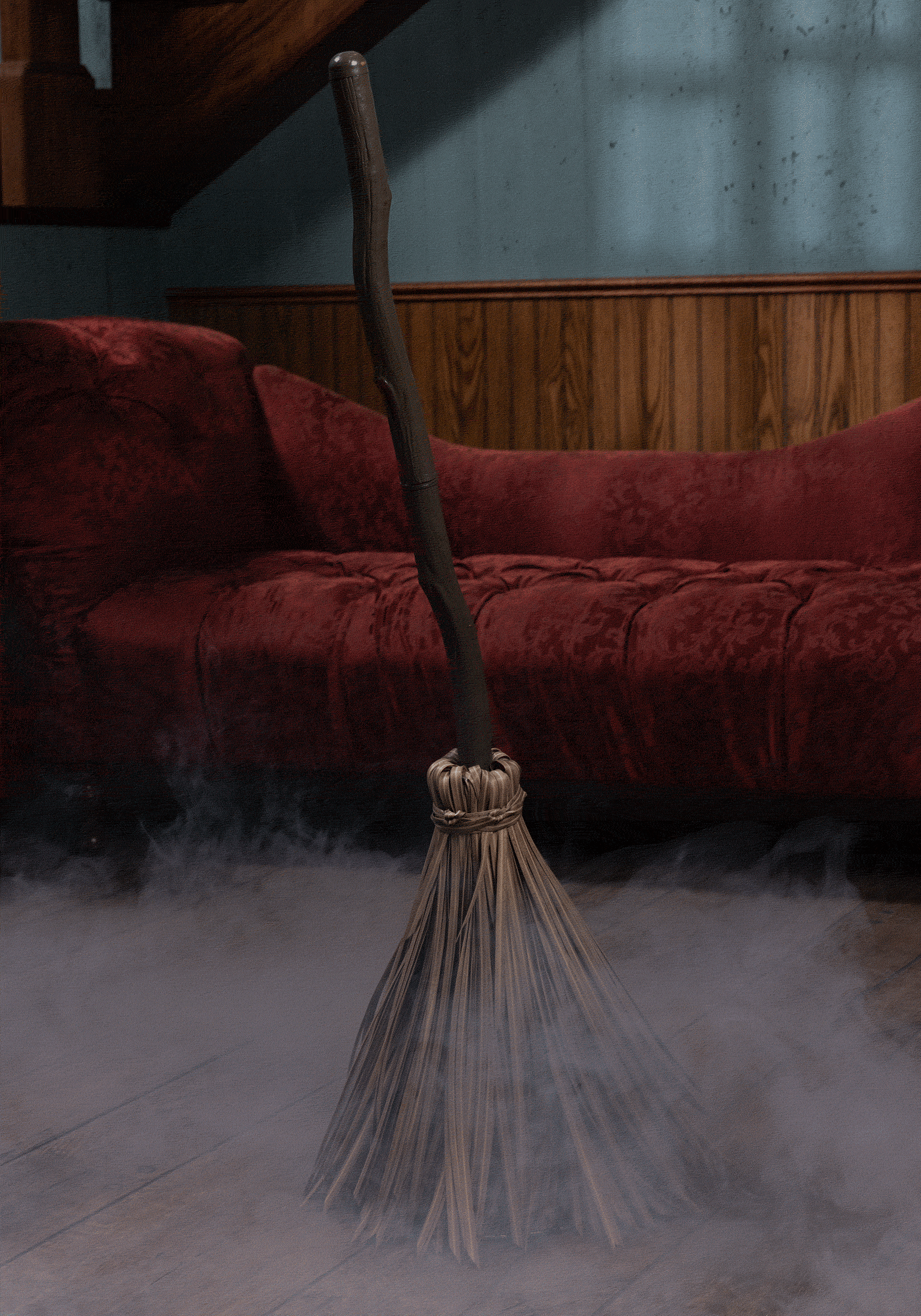 Animated Enchanted Magical Broom