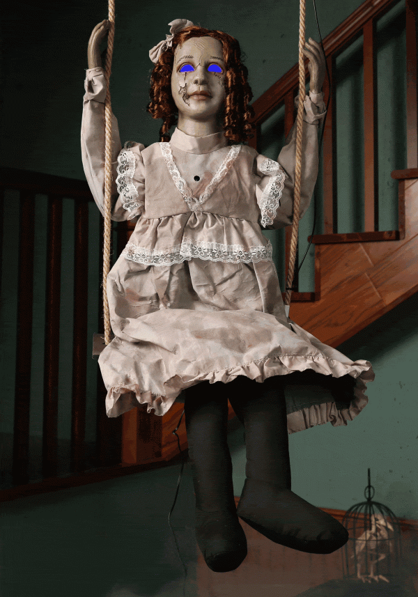 Animated Swinging Decrepit Doll Prop