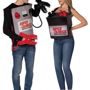 Battery & Jumper Cables Couple's Costume for Adults