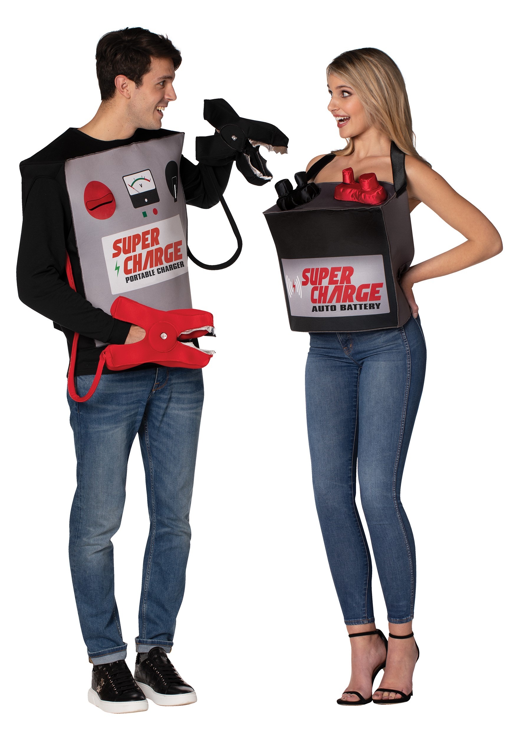 Battery & Jumper Cables Couple’s Costume for Adults