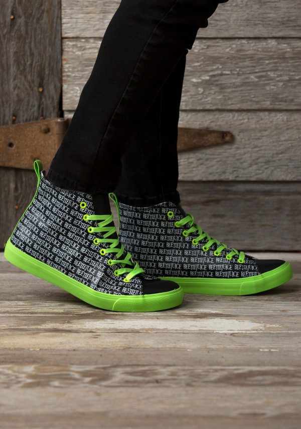 Beetlejuice Printed Logo Adult Hi-Top Sneakers