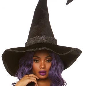 Bewitched Velvet Witch Hat with Brim