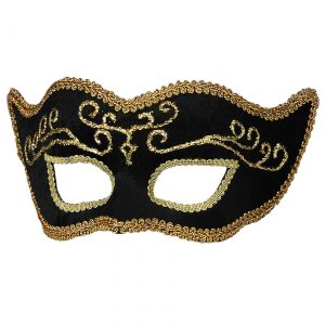 Black Velvet Mardi Gras Mask for Women