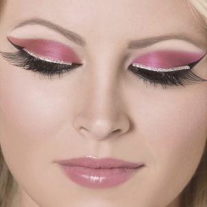 Black and Silver Glitter Eyelashes Accessory