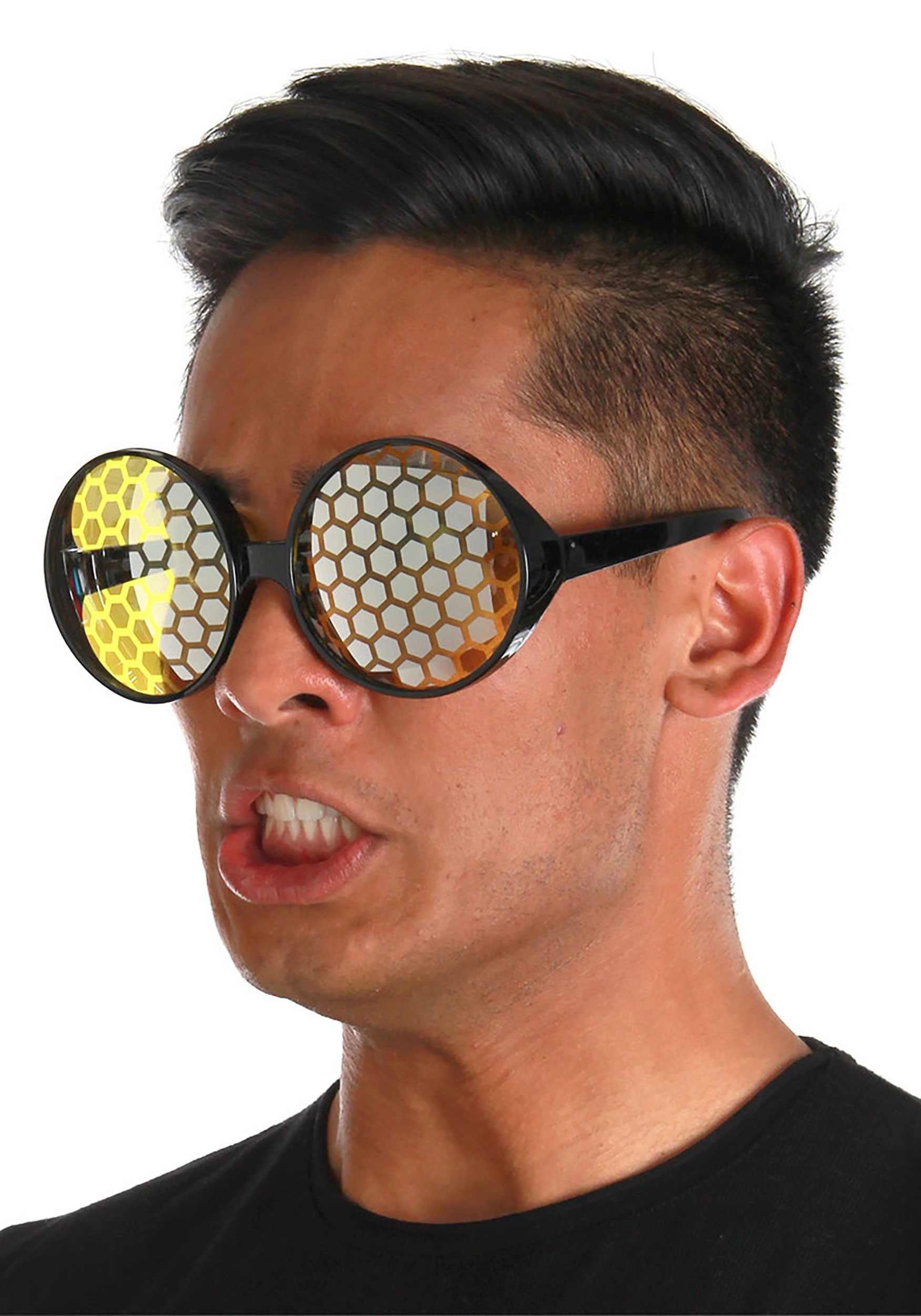 Black/Yellow Bug Eyes Glasses