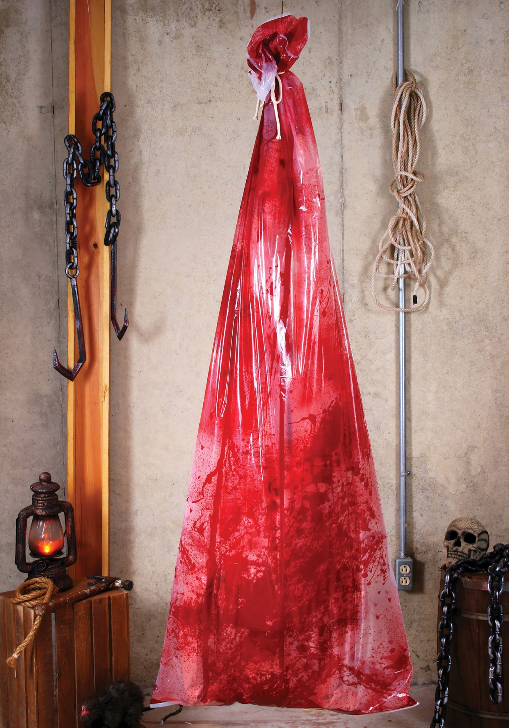 Bloody Body in a Bag Halloween Decoration