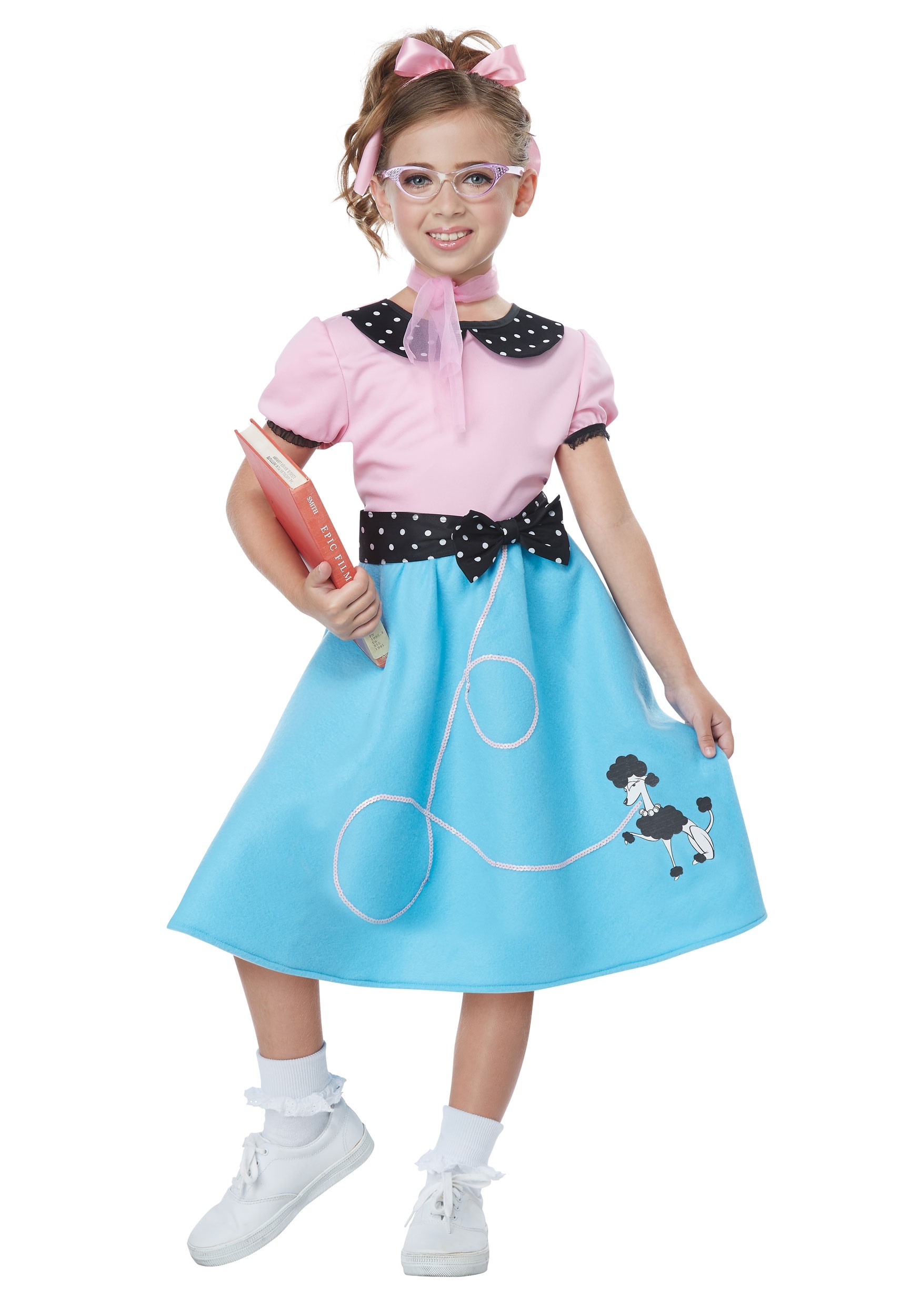Blue 50’s Sock Hop Dress Girls Costume