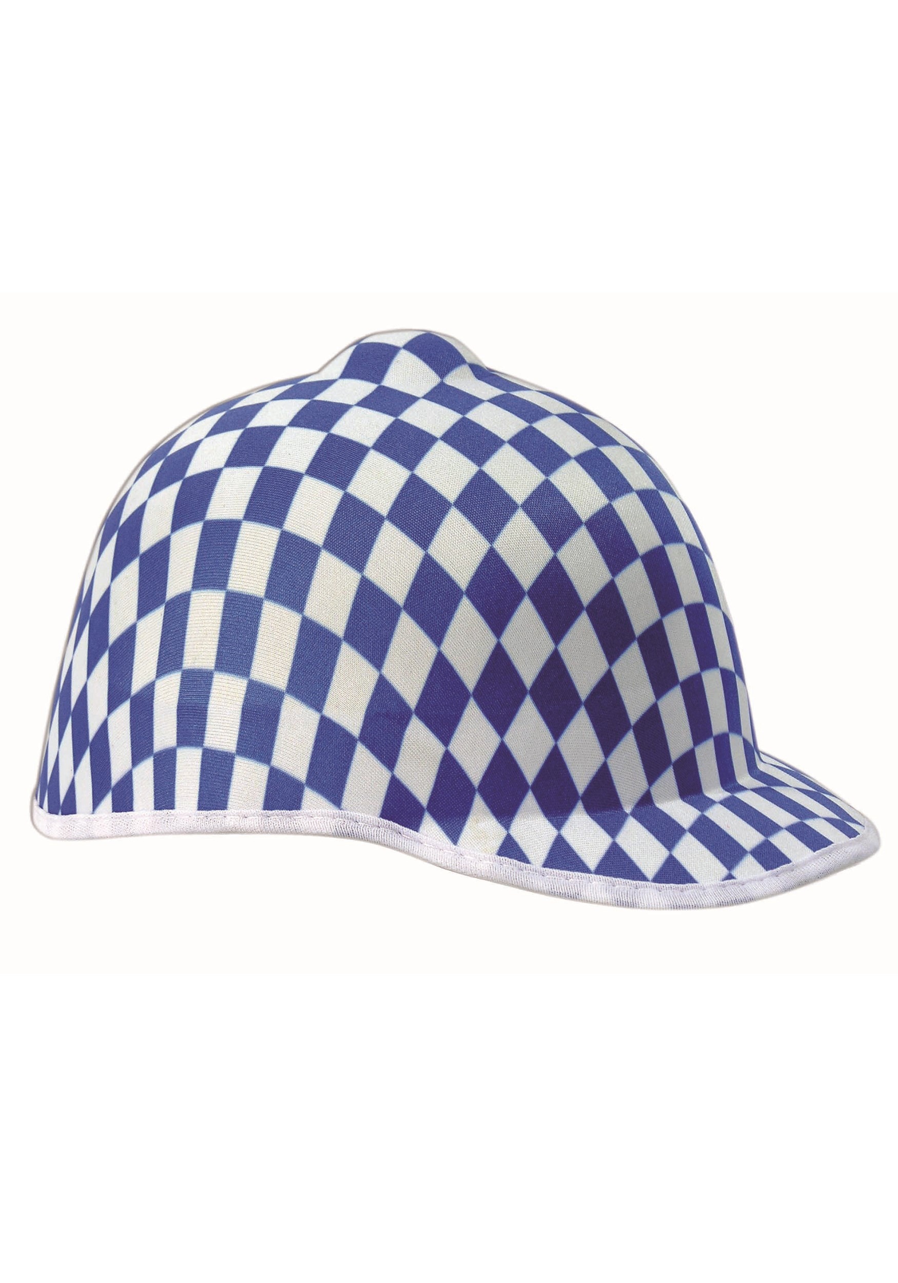 Blue Jockey Checkered Hat