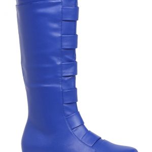 Blue Superhero Boots for Adults