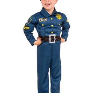 Boy's Top Cop Muscle Costume