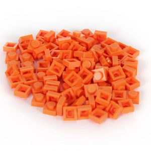 Bricky Blocks 100 Pieces 1x1 Orange
