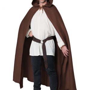 Brown Hooded Cloak for Adults