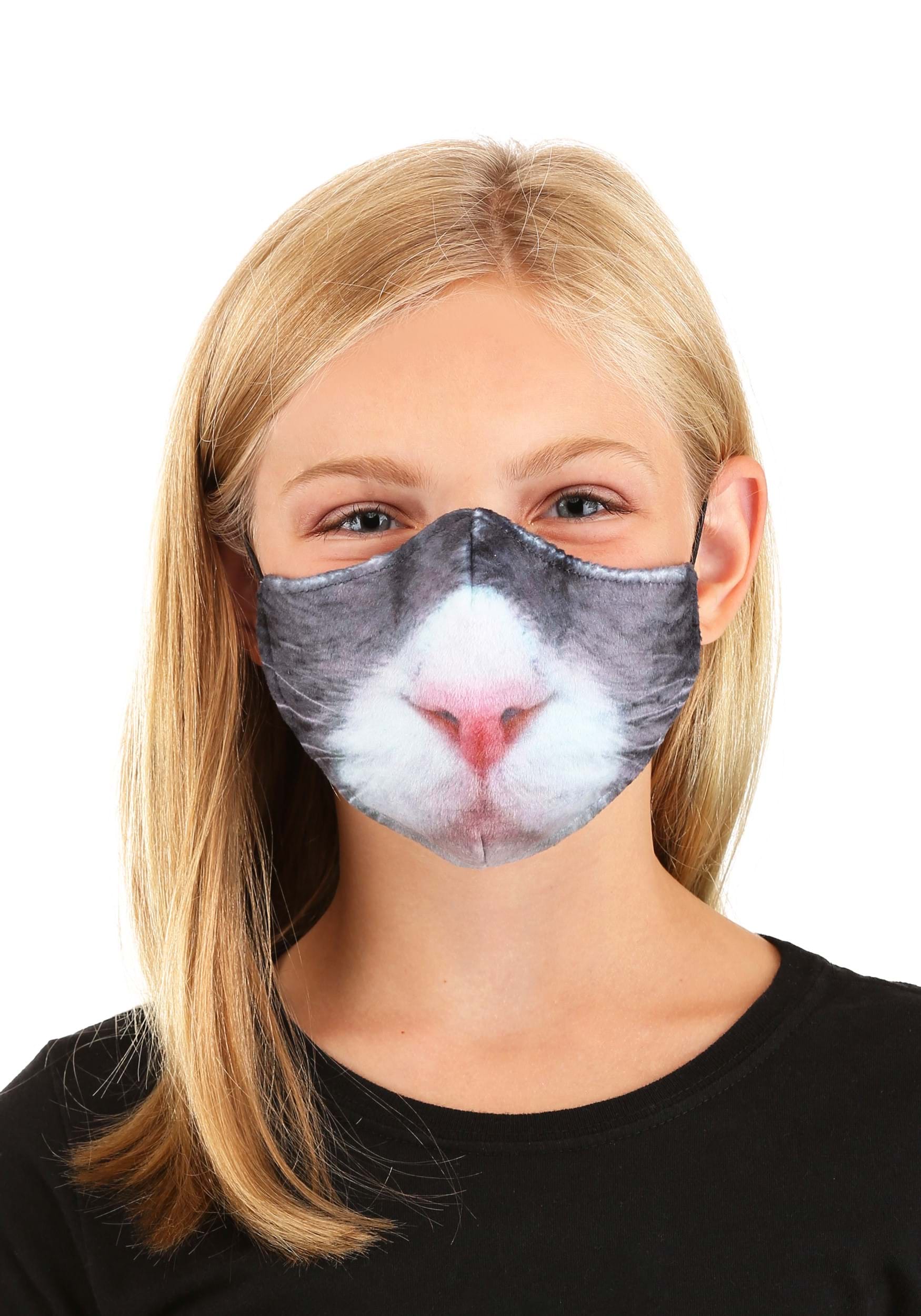 Cat Sublimated Face Mask for Kids