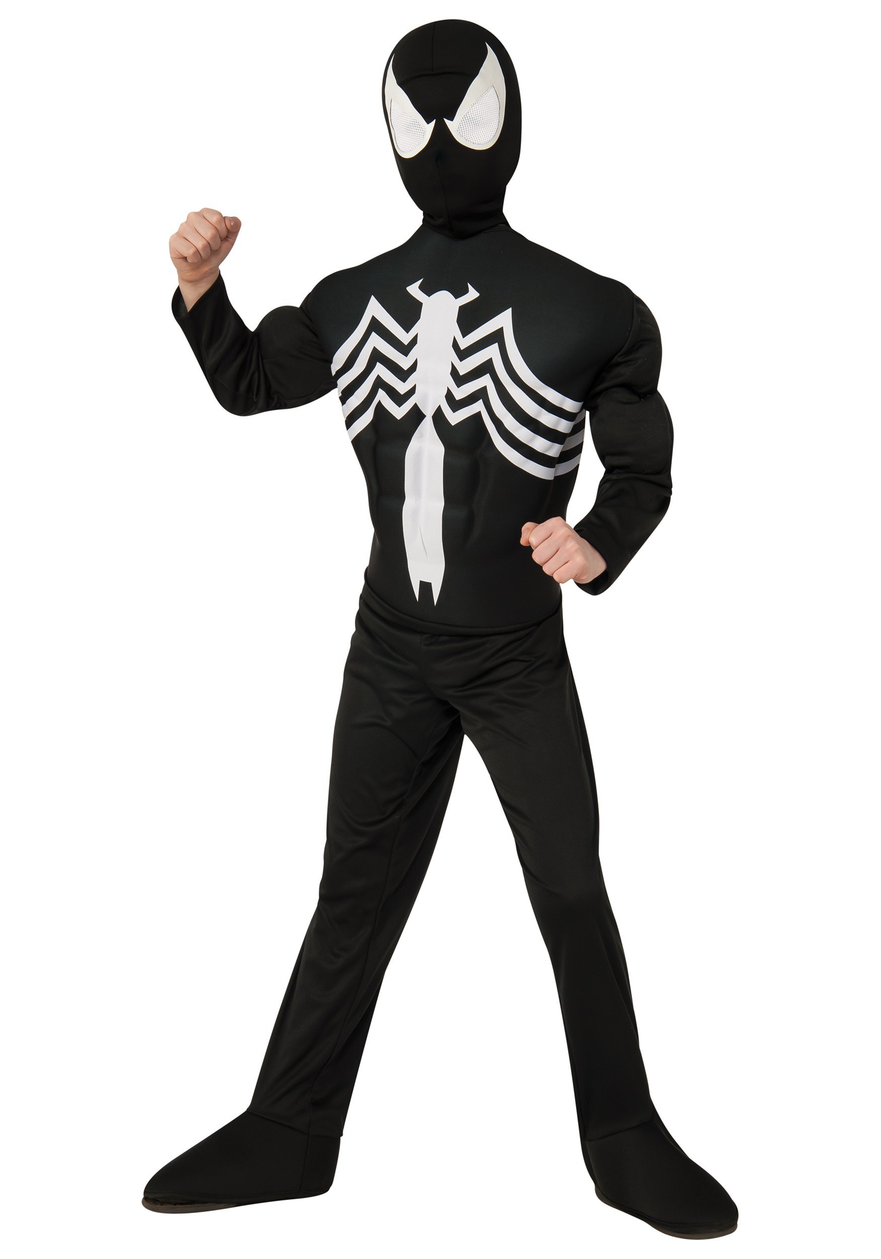 Child Black Spider-Man Muscle Chest Costume