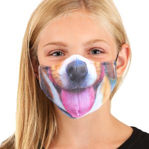 Child Dog with Tongue Sublimated Face Mask