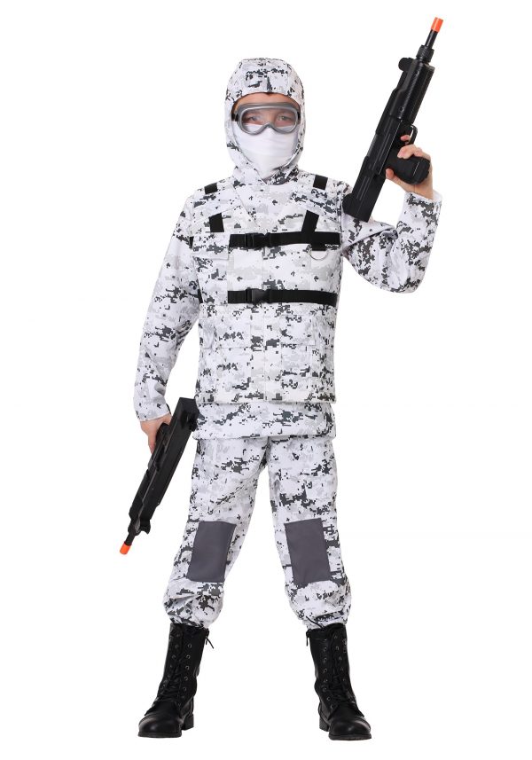 Child Winter Camo Soldier Costume