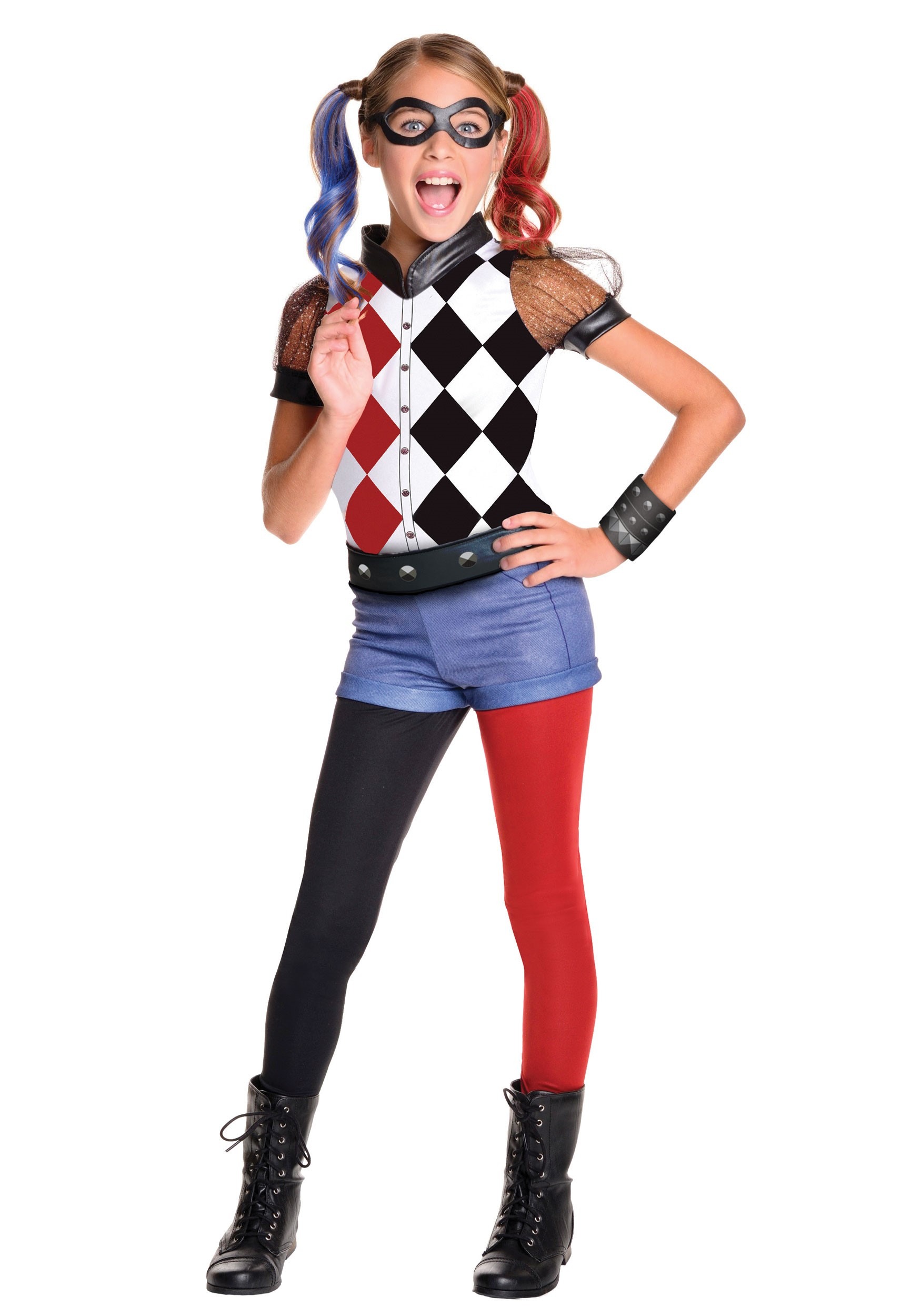 DC Superhero Deluxe Harley Quinn Costume for Girls