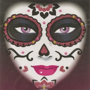 Day of the Dead Face Art Pink Glitter