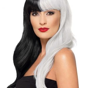 Deluxe Black and Grey Heat Stylable Wig