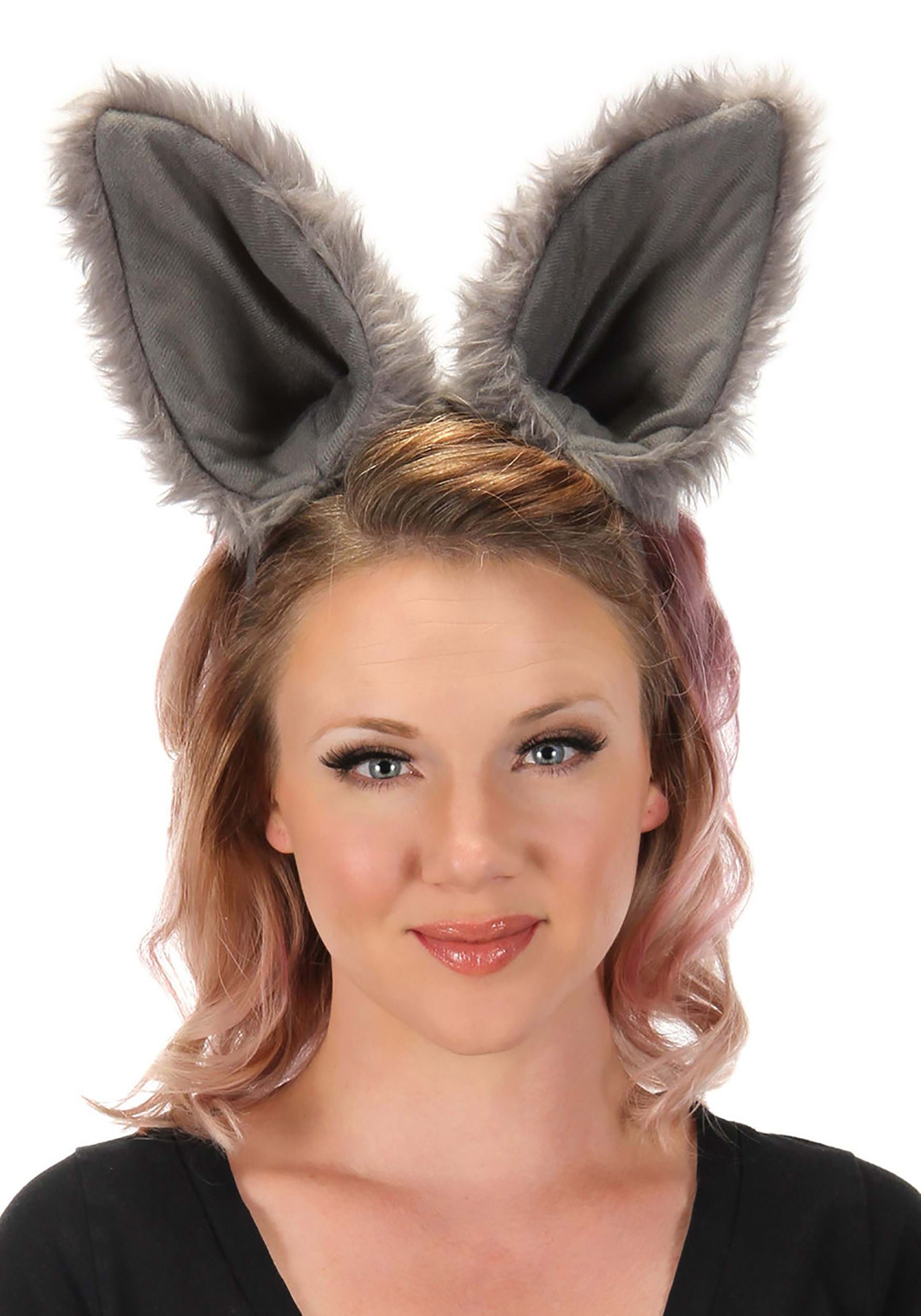 Deluxe Gray Wolf Ears Headband