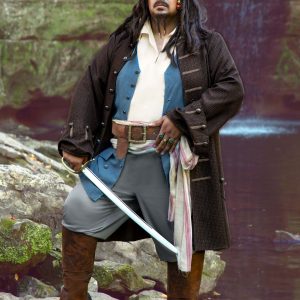 Deluxe Jack Sparrow Pirate Plus Size Mens Costume