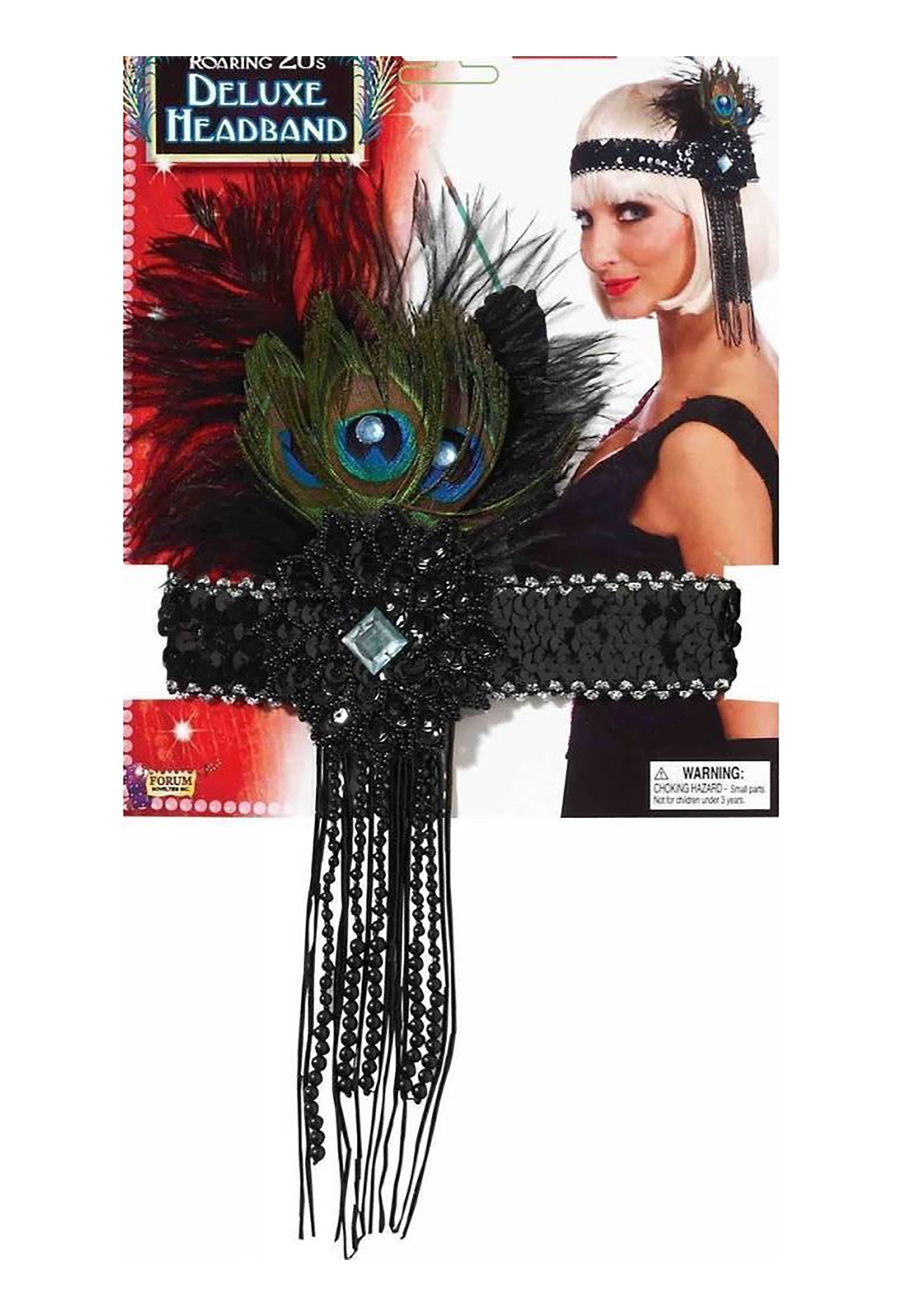 Deluxe Peacock Flapper Headband