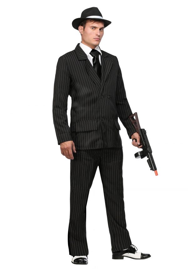 Deluxe Pin Stripe Gangster Suit Costume
