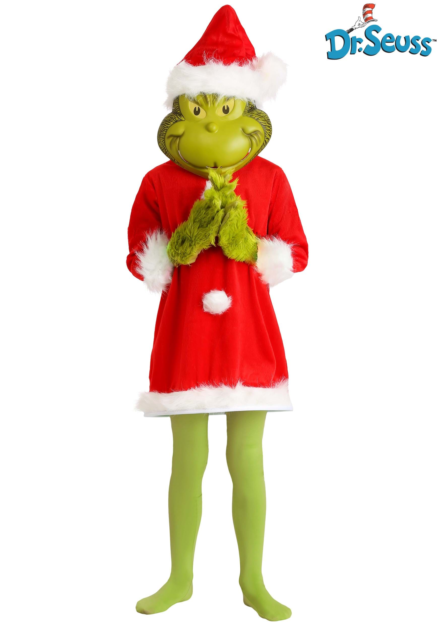 Deluxe The Grinch Santa Kids Costume with Mask