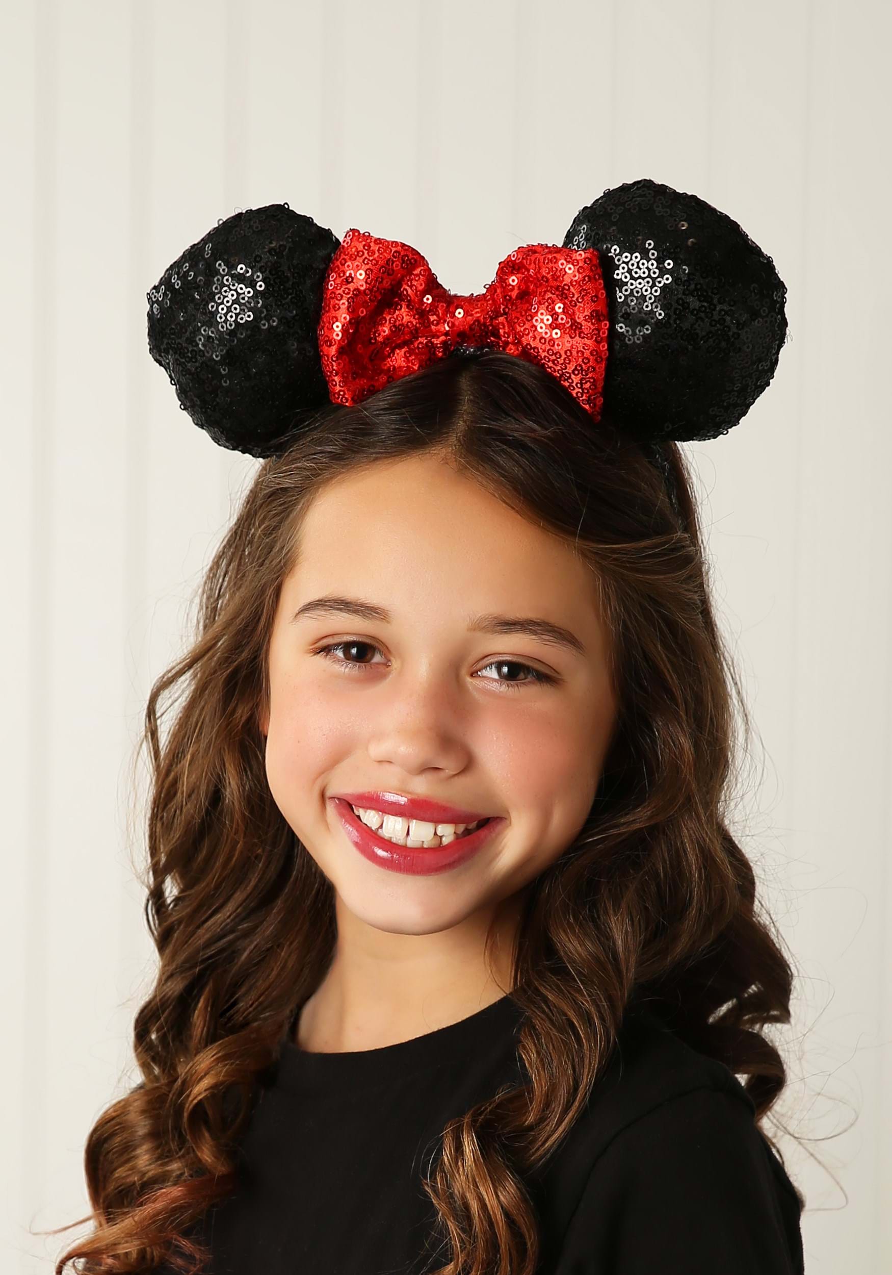 Disney Minnie Mouse Sequin Ears with Sequin Bow