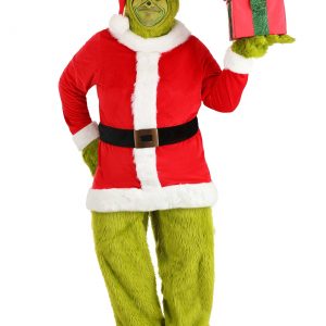 Dr. Seuss Plus Size Grinch Santa Open Face Costume