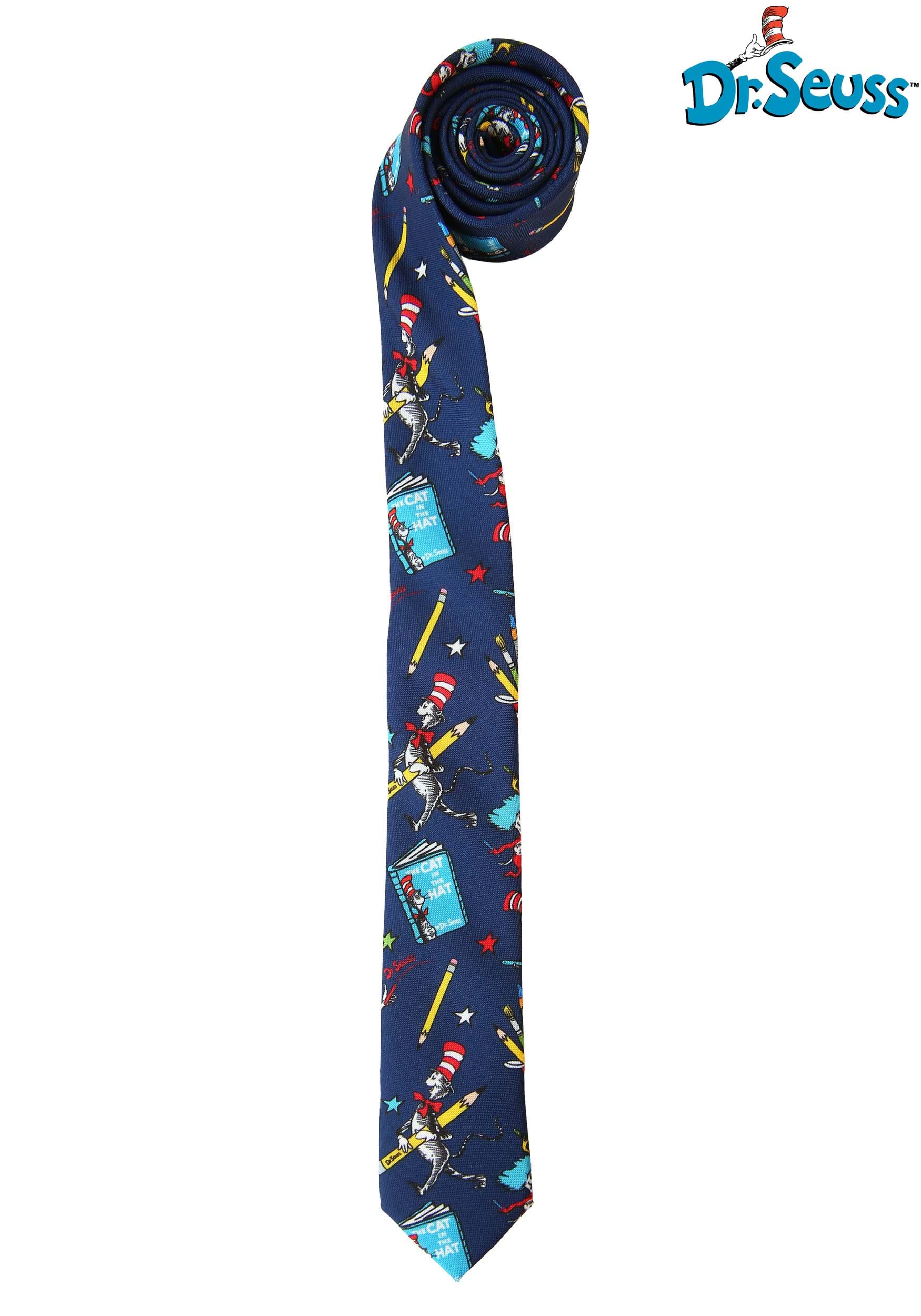 Dr. Seuss Reading Pattern Necktie for Adults