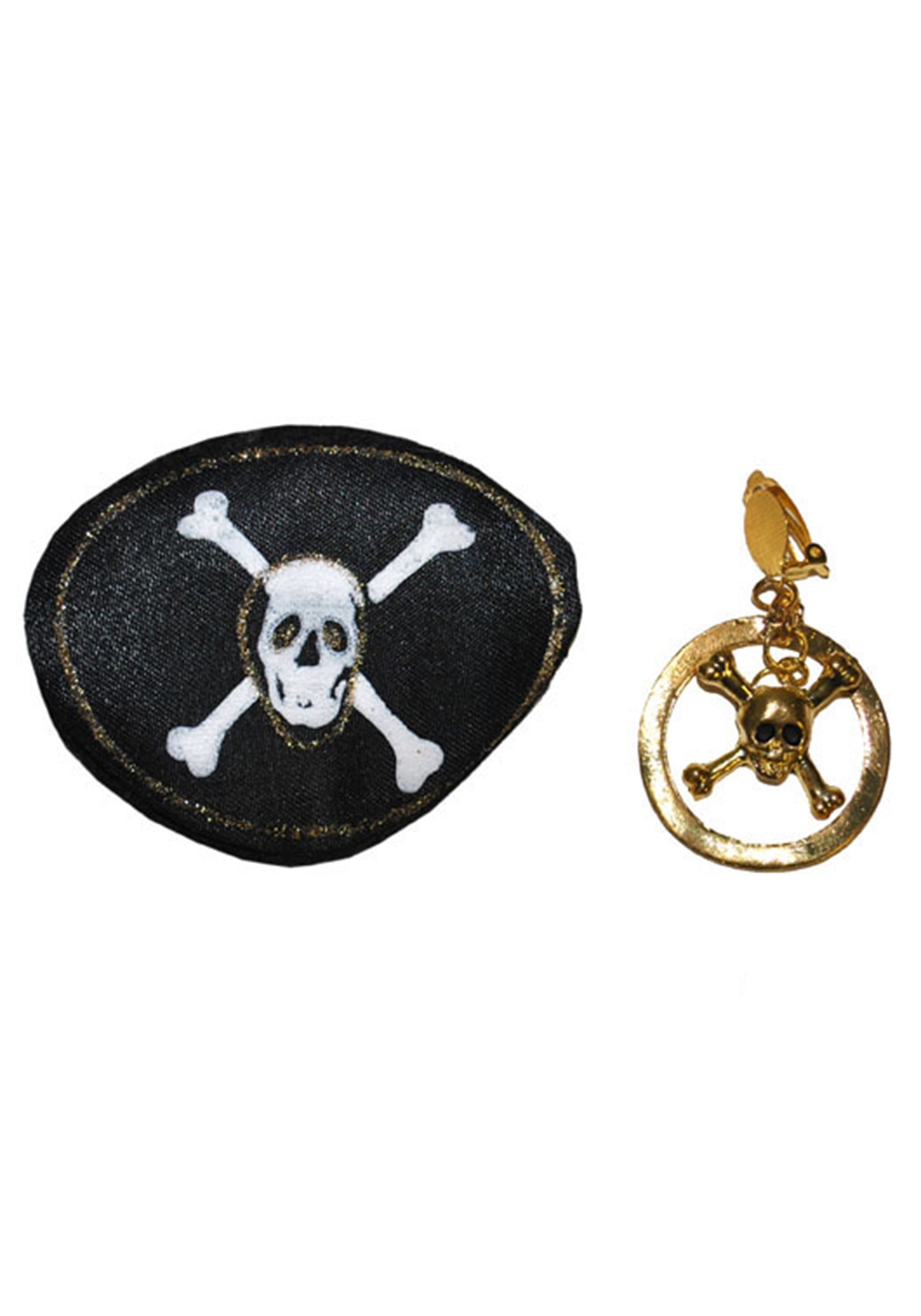 Eyepatch and Earring Pirate Set