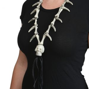 Faux Ivory Necklace W/ Skull Pendant for Adults