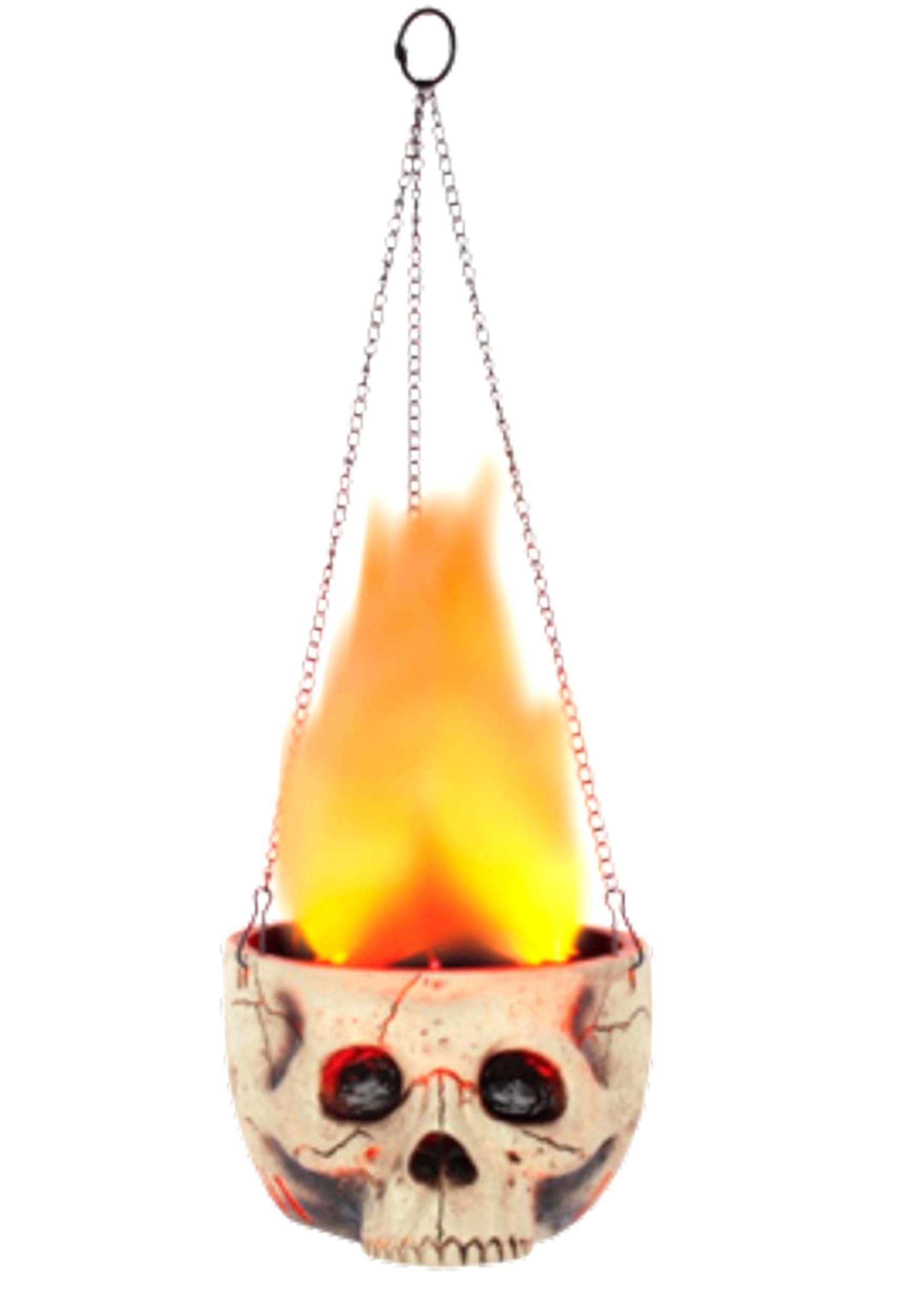 Flaming Skull Sconce Halloween Decoration