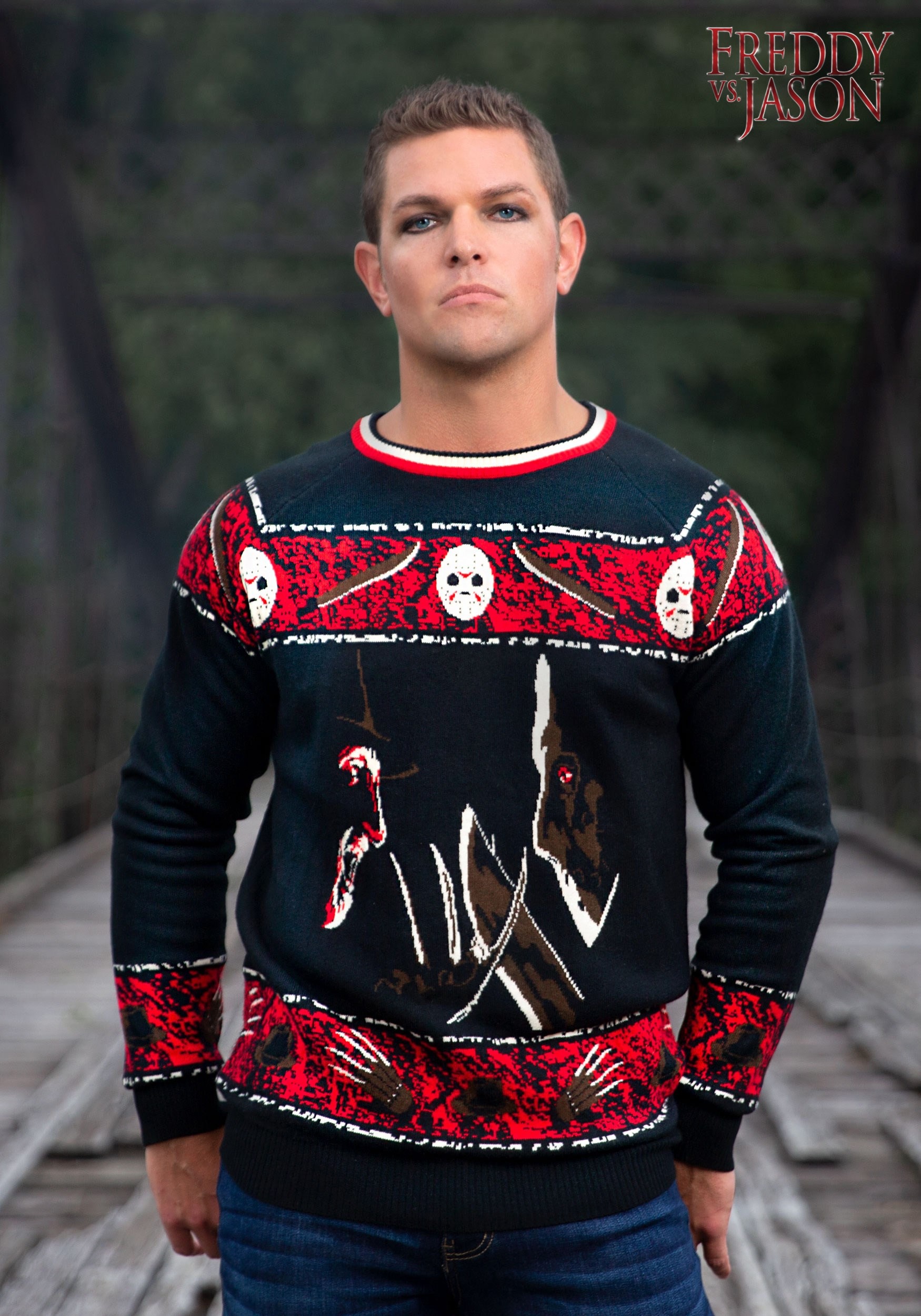 Freddy vs Jason Adult Halloween Sweater