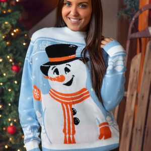 Friendly Snowman Ugly Christmas Sweater for Adults