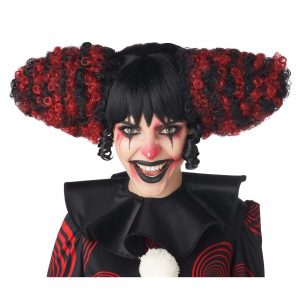 Funhouse Clown Black and Red Wig